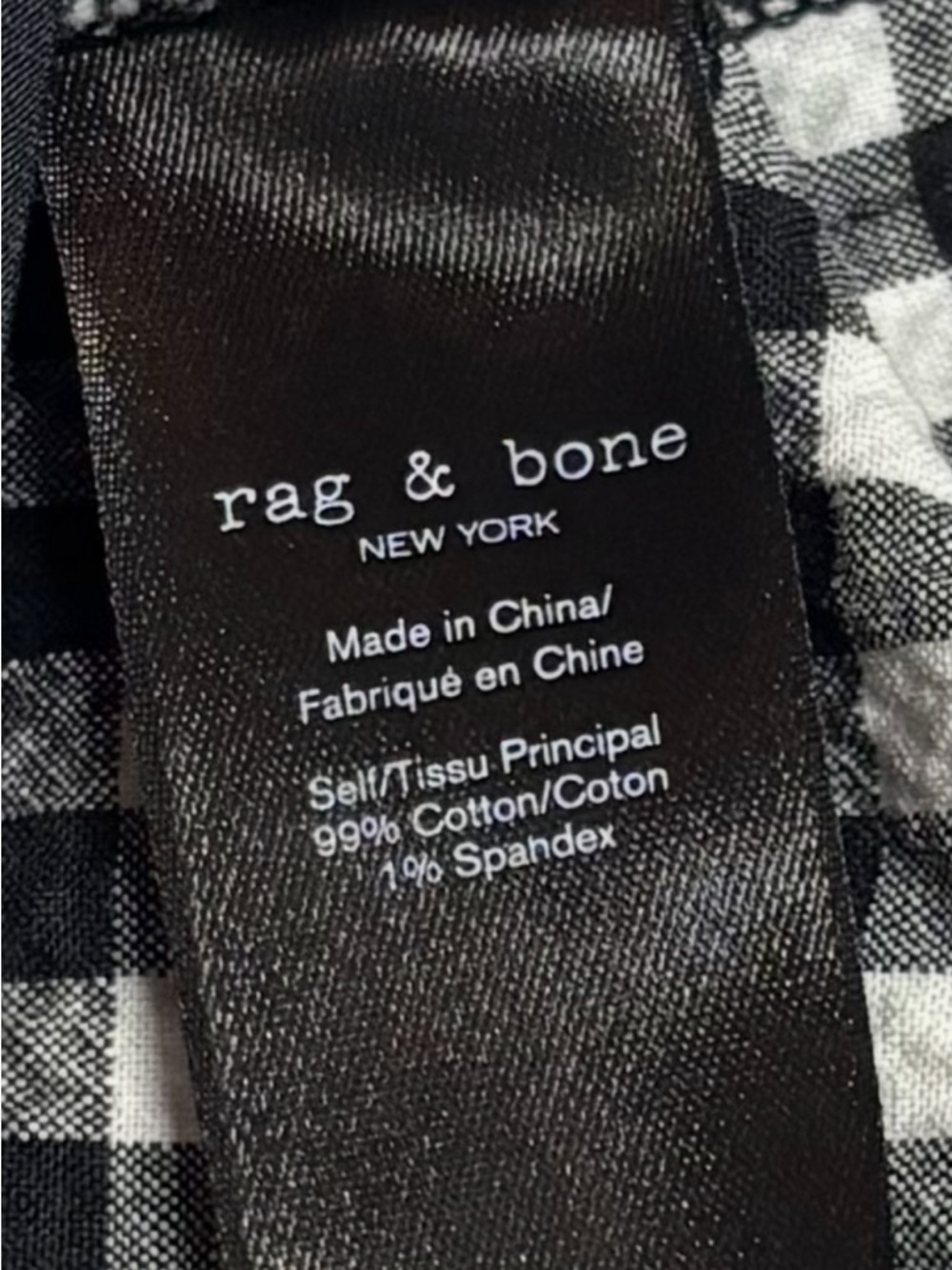 Rag & Bone Camille Gingham Paperbag Shorts, Black & White, size 4 - Picture 5 of 5